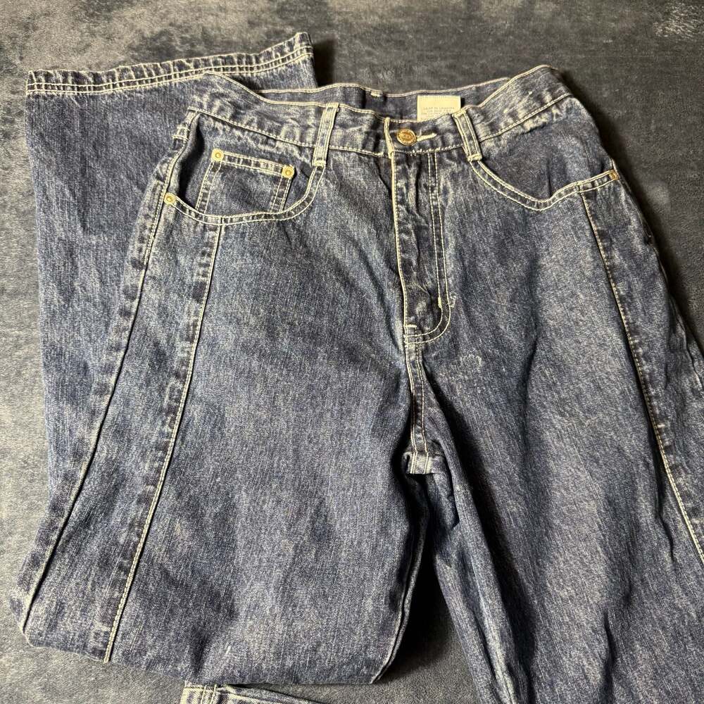 Vintage Y2K R21 Acid Wash Embroidered Bootcut Denim Jeans - Picture 5 of 11